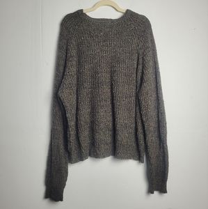 Vintage Grandpa Style Green Confetti Knit Sweater Cozy Comfy
